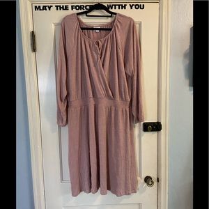 LuLaRoe Plus Size Faux Wrap Blush Dress